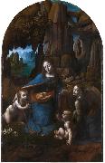 LEONARDO da Vinci Virgin of the Rocks,completed (mk08) oil painting picture wholesale